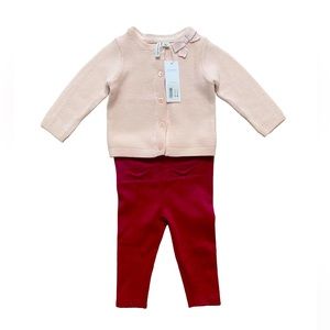 NWT Janie and Jack Cardigan Sweater & Pants Girls 6-12 months